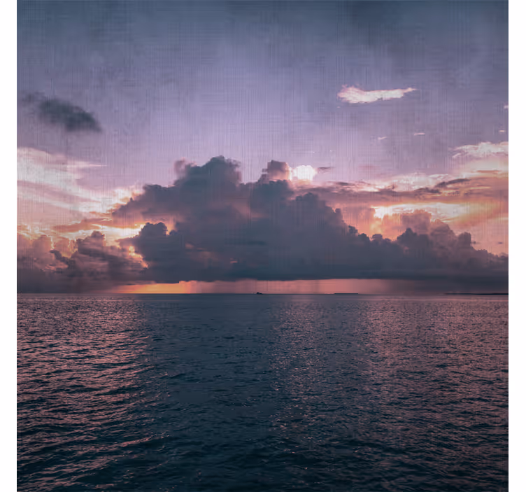 Purple wall mural cloudy serene ocean - TenStickers