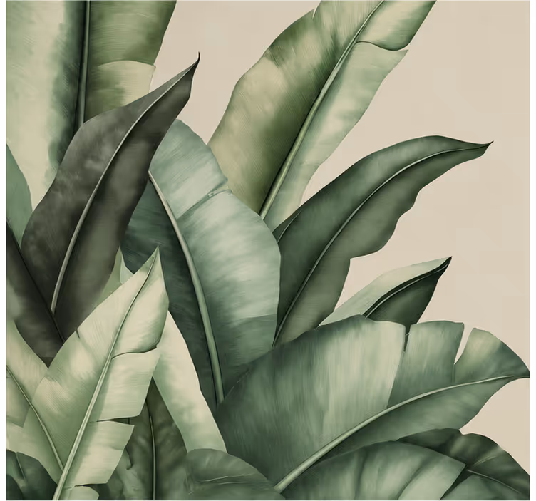 Nature wall mural banana leaf simple graphic - TenStickers