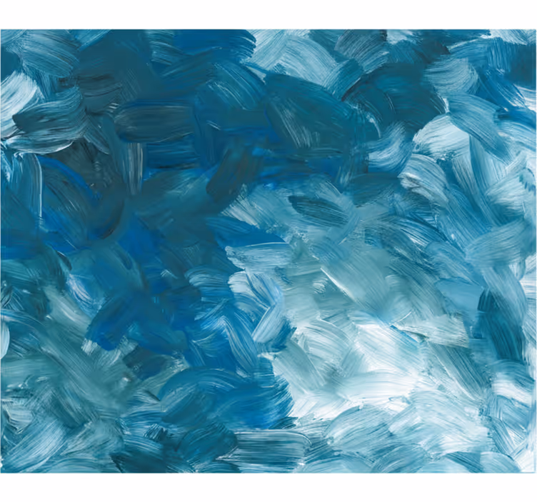 Blue wall mural in blue abstract brush stroke - TenStickers