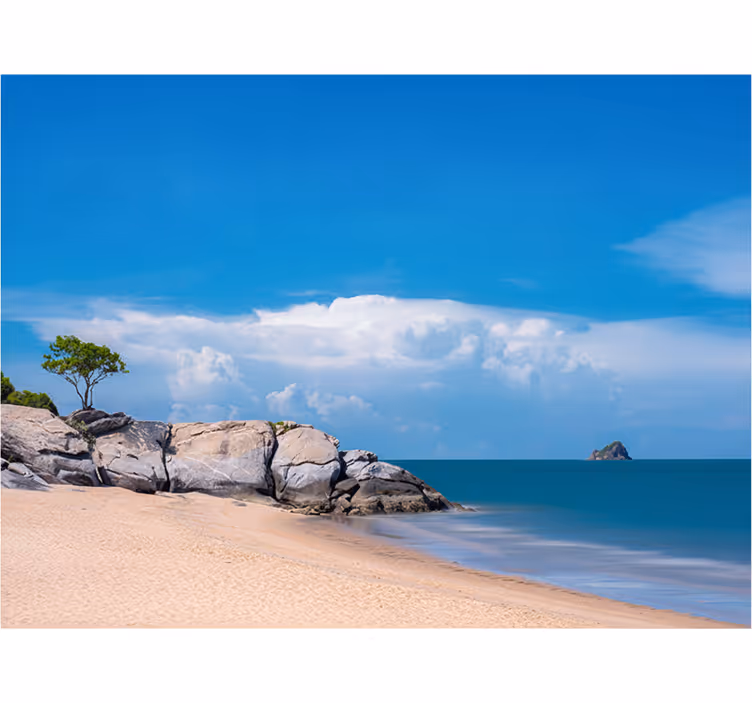 Blue wall mural heavenly oasis - TenStickers