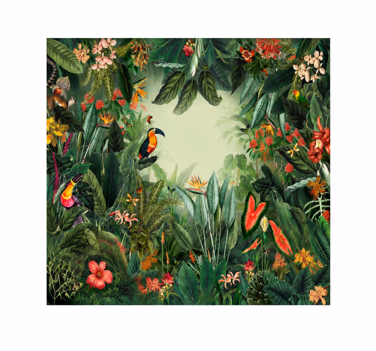 Nature wall mural exotic garden design - TenStickers