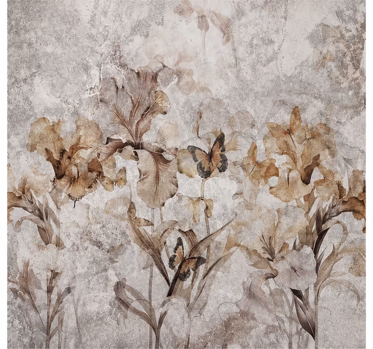Nature wall mural cozy autumn blooms - TenStickers