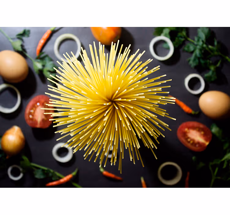 Abstract Pasta Explosion kitchen wall mural - TenStickers