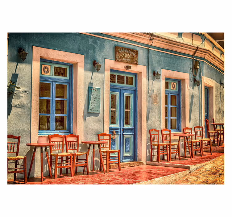 Café Street Scene city wall mural - TenStickers