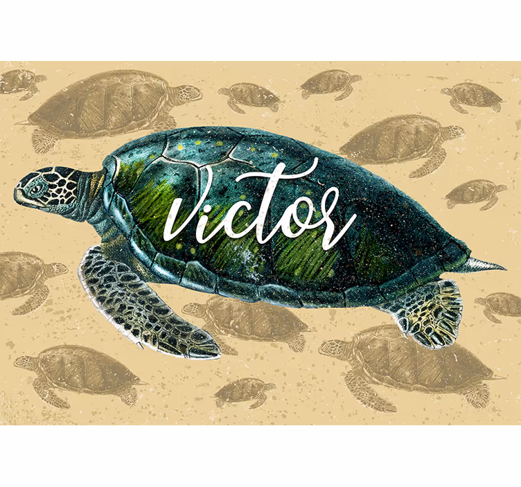 Animal wall mural sea turtle journey - TenStickers