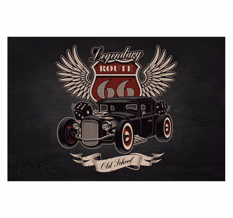 Service route car wall mural - TenStickers