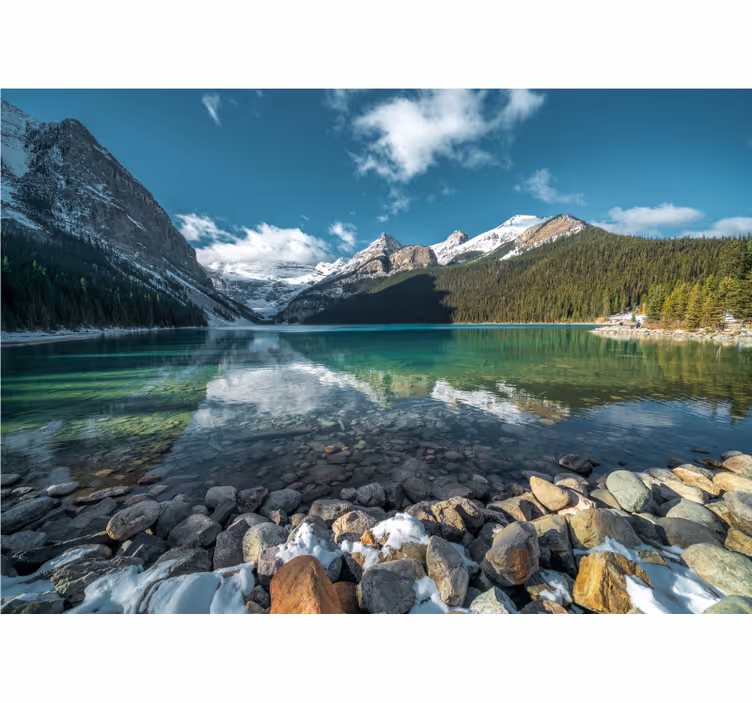 Landscape wall mural mountain lake reflection - TenStickers