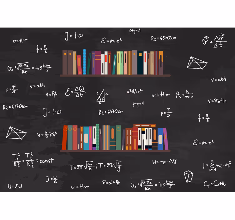 Mathematical Book Collection phrase wall mural - TenStickers