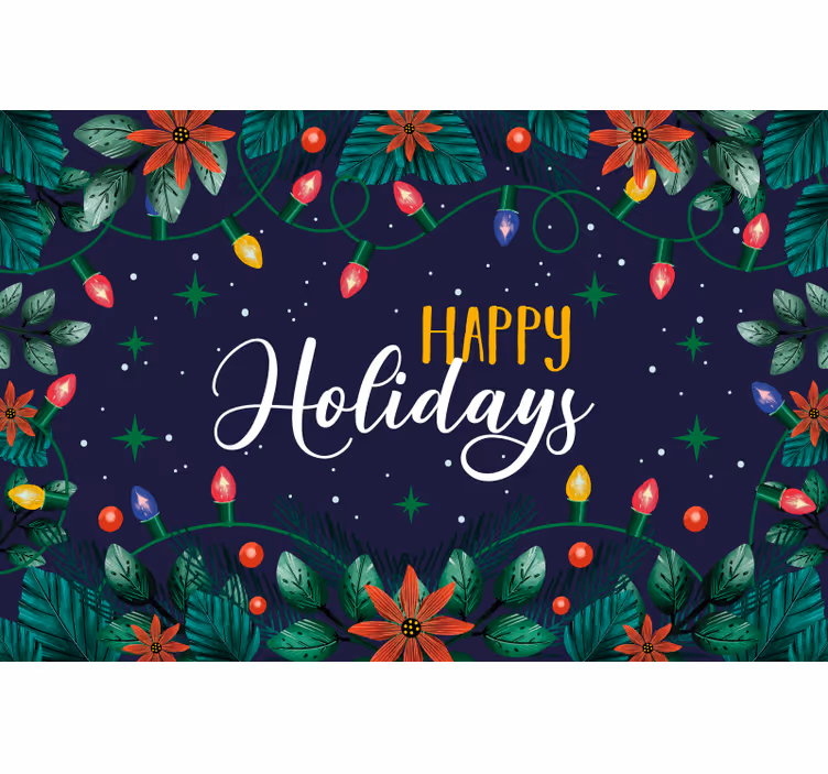 Festive Holiday Greetings christmas wall mural - TenStickers