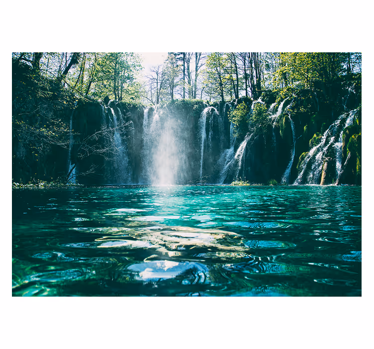 Waterfall wall mural vibrant waterfall vista - TenStickers
