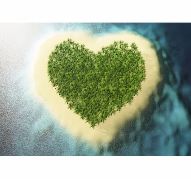 Love wall mural heart-shaped retreat - TenStickers