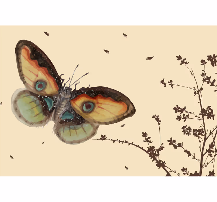 Animal wall mural large butterfly collection - TenStickers
