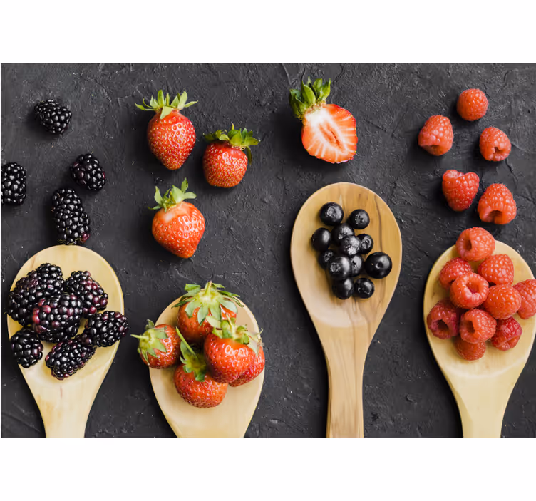Wall mural kitchen spoon with fruits - TenStickers