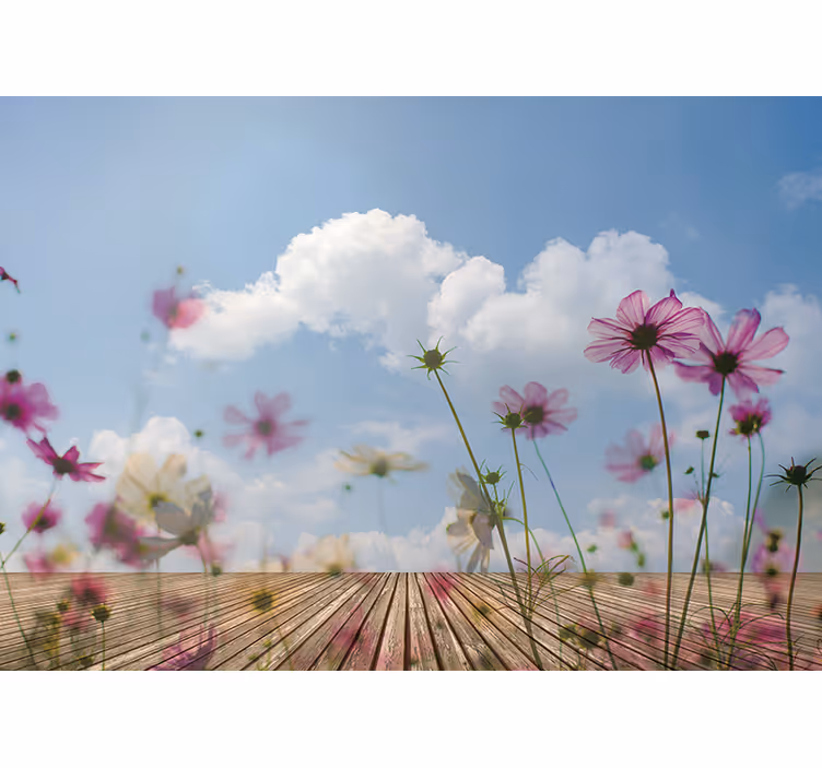Road with flour to the sky modern wall mural - TenStickers