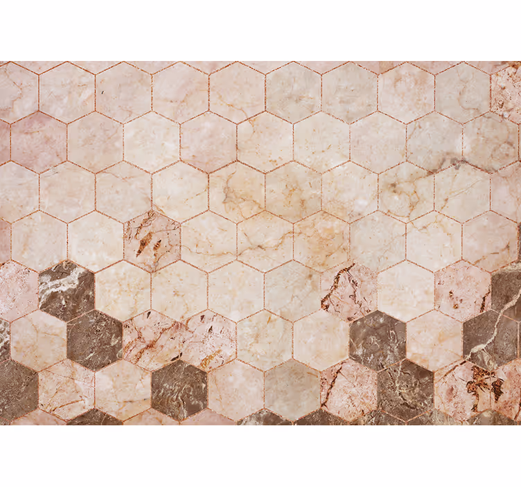 Hexagonal Marble Pattern stone wall mural - TenStickers