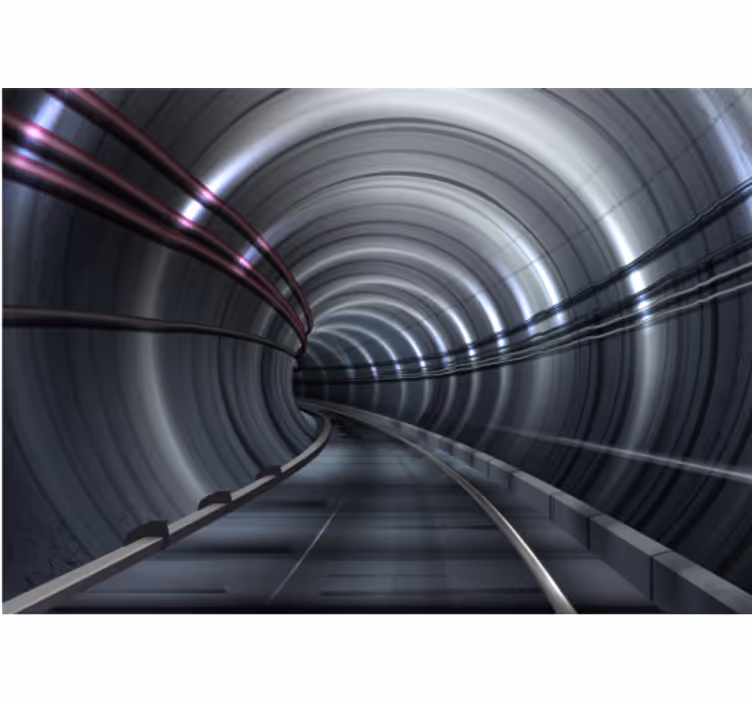 Effect iron tunnel 3D Wall Mural - TenStickers