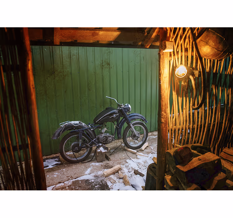 Classic Motorcycle Scene vehicle wall mural - TenStickers