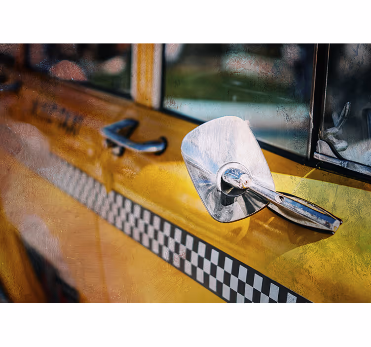 New york wall mural iconic yellow taxi - TenStickers