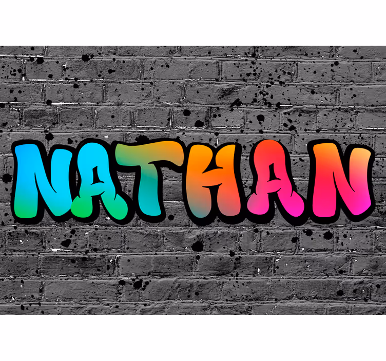 Phrase wall mural vibrant name art - TenStickers