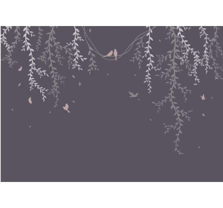 Light white hanging flowers nature wall mural - TenStickers