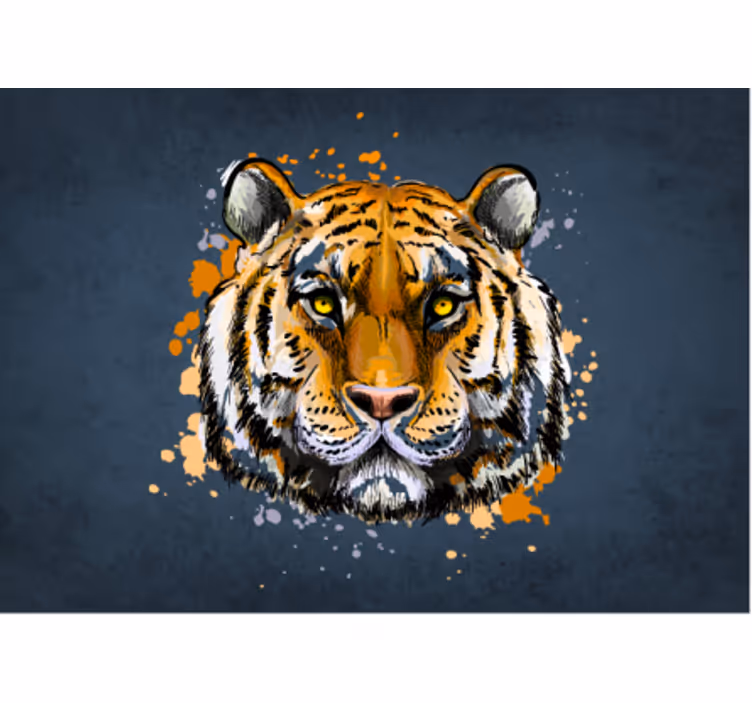 Majestic tiger portrait animal wall mural - TenStickers