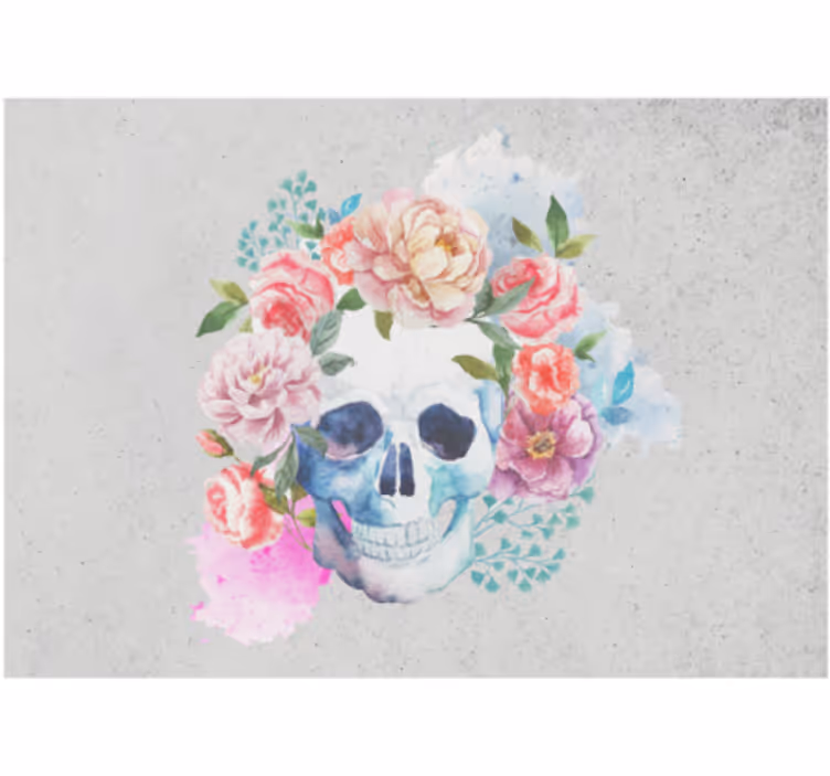 Floral Skull Art animal wall mural - TenStickers