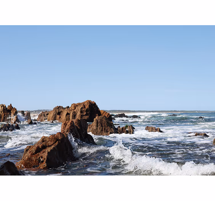Rocky Shoreline View ocean wall mural - TenStickers