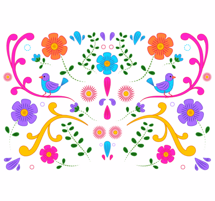 Colorful Floral Design flower wall mural - TenStickers