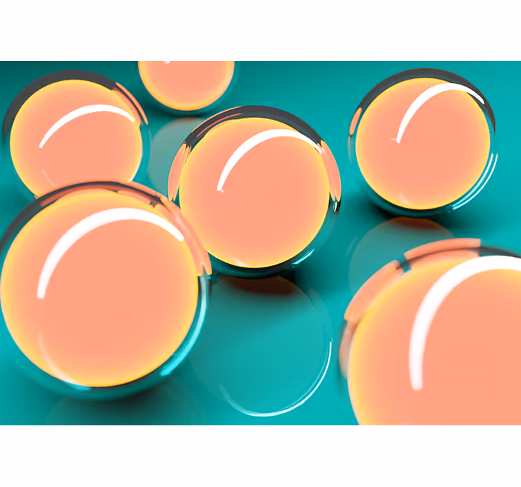 Floating Transparent Spheres abstract wall mural - TenStickers