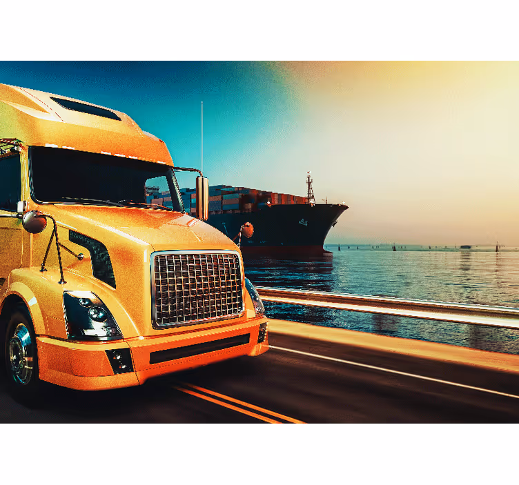 Yellow Freight Truck vehicle wall mural - TenStickers