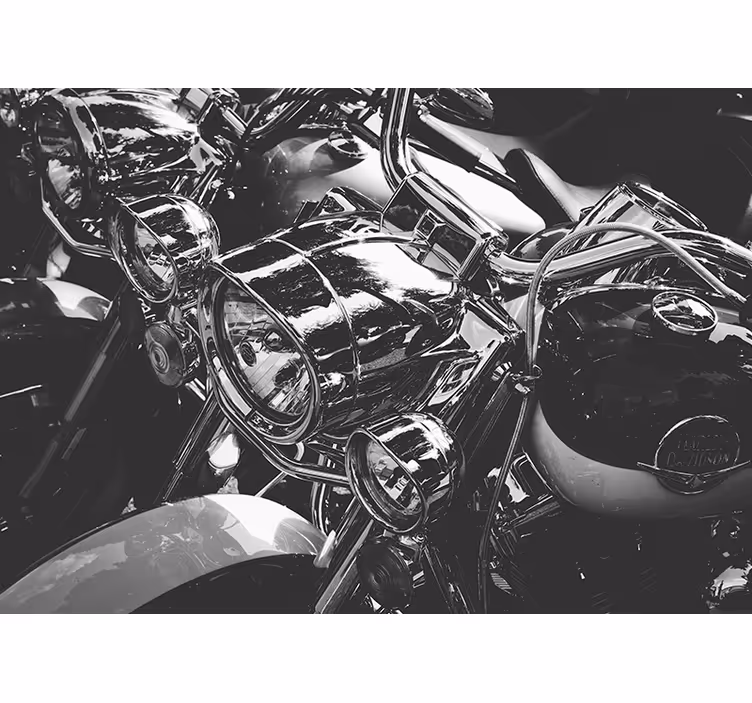 Classic Chrome Motorcycles vehicle wall mural - TenStickers