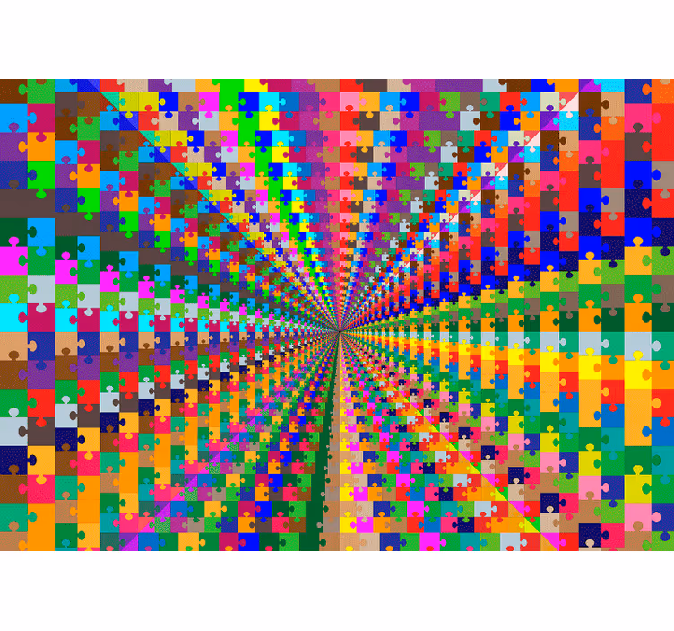 Puzzle explosion 3D wall mural - TenStickers