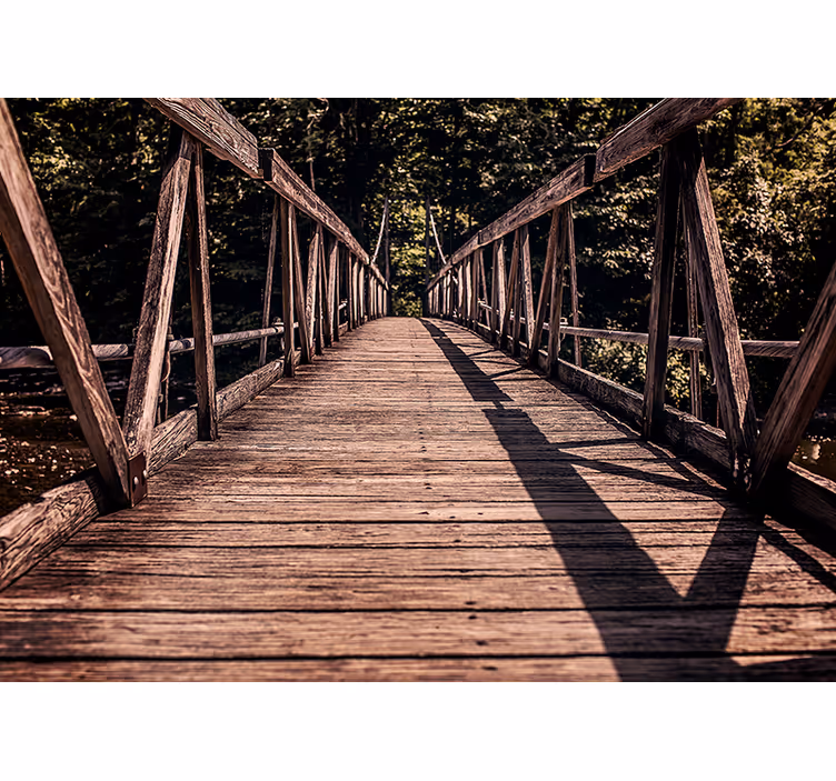 Wooden Bridge Pathway landscape wall mural - TenStickers