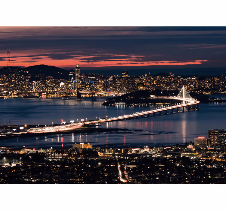San Francisco in the evening wall mural - TenStickers