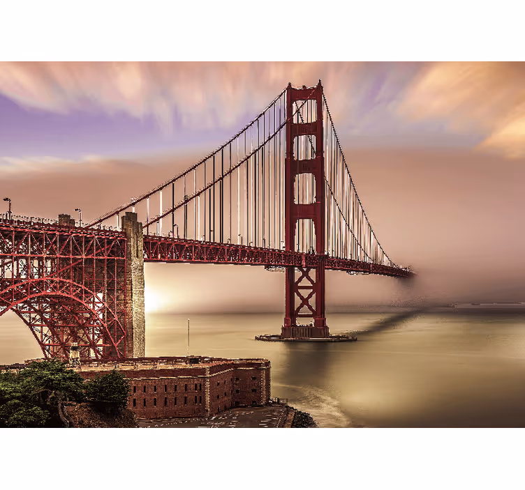 Golden Gate's fog wall mural - TenStickers