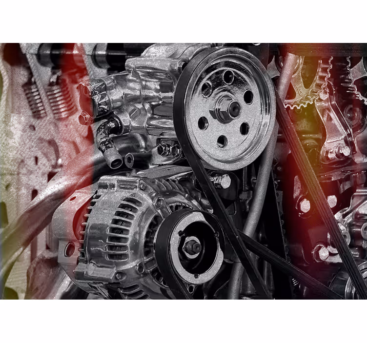 Vehicle wall mural engine parts close-up - TenStickers
