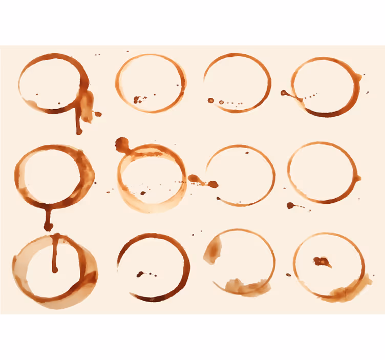 Coffee Ring Patterns kitchen wall mural - TenStickers