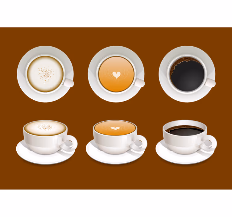 Coffee Cup Designs phrase wall mural - TenStickers