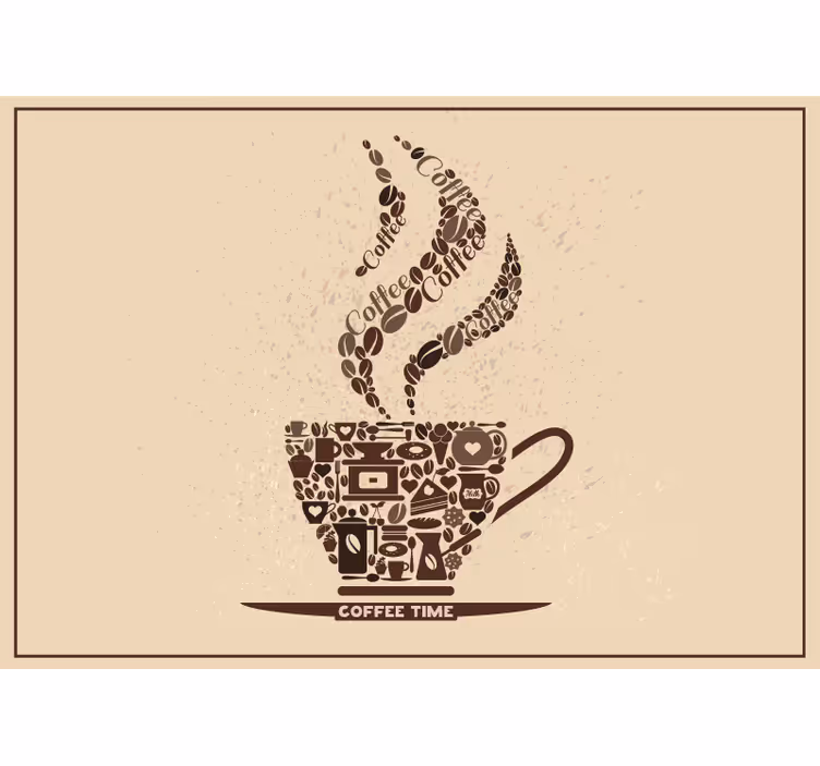 Coffee Moments Expression phrase wall mural - TenStickers