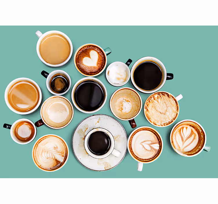 Phrase wall mural coffee cup collection - TenStickers