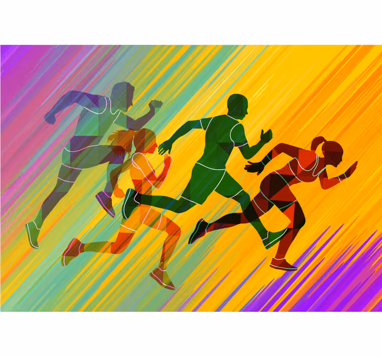 Running fitness People Wall Mural - TenStickers