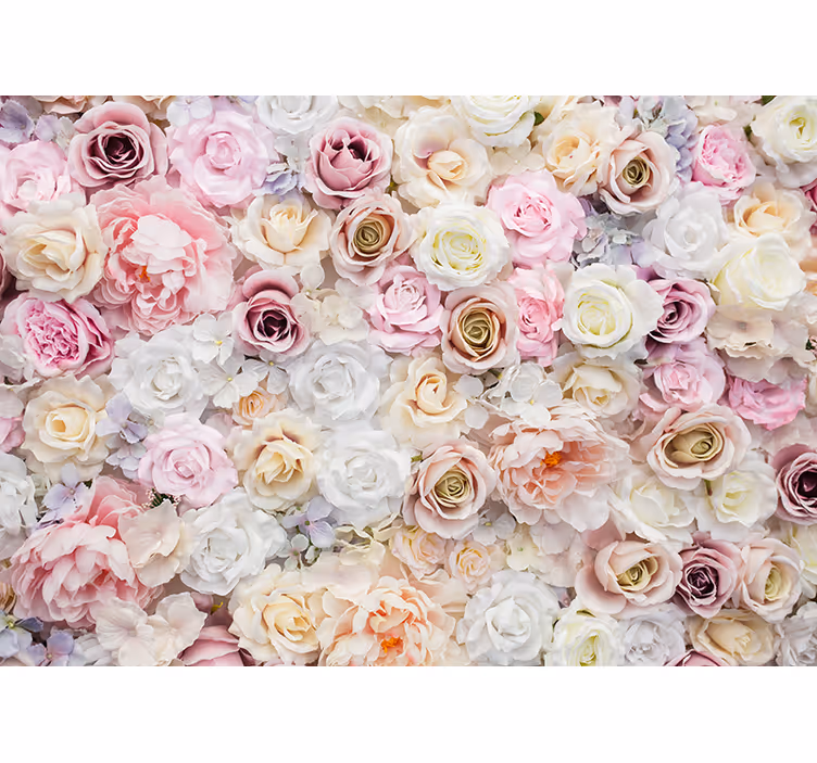 Flower wall mural delicate rose arrangement - TenStickers