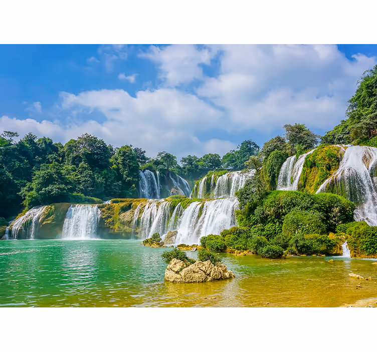 Waterfall wall mural tranquil waterfall view - TenStickers