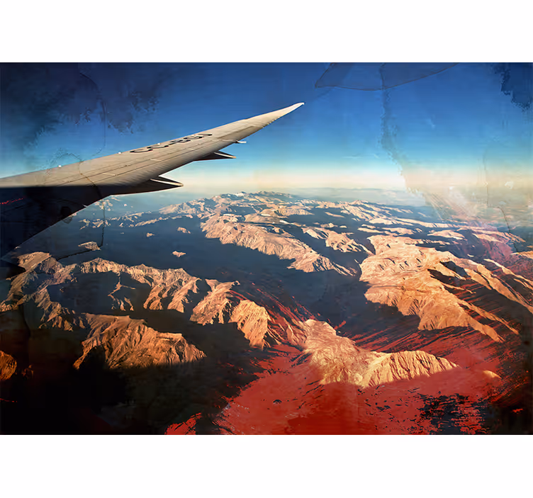 Vehicle wall mural aerial mountain view - TenStickers
