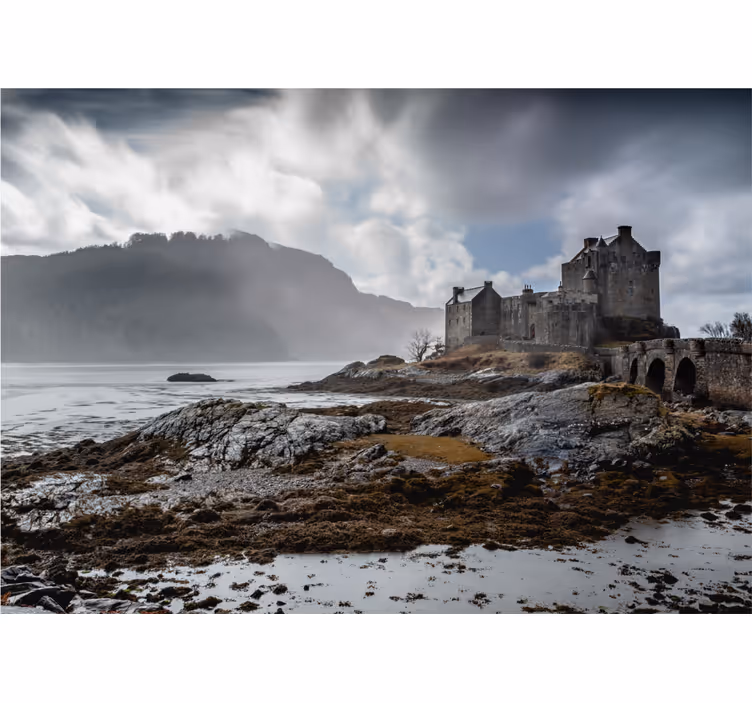 City wall mural scottish castle landscape art - TenStickers