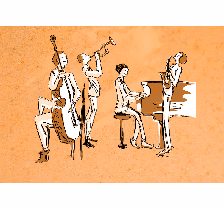Music wall mural jazz band showcase - TenStickers