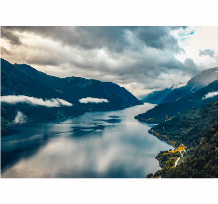 Norwegian landscape water nature wall mural - TenStickers