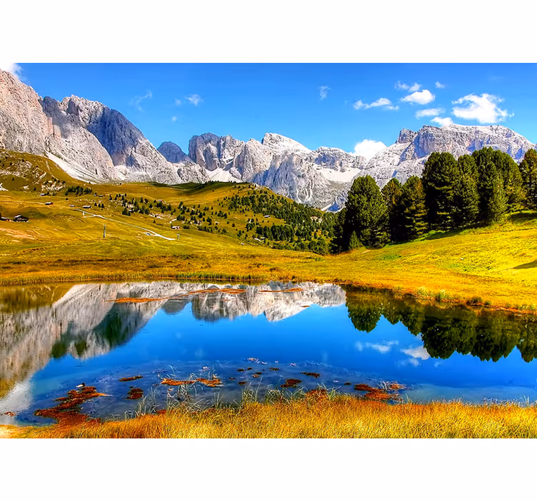 Landscape wall mural tranquil mountain echo - TenStickers