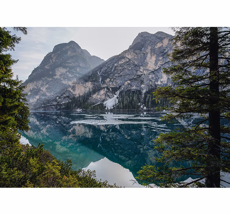 Tranquil mountain resonance landscape wall mural - TenStickers
