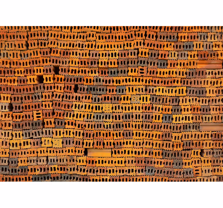 Orange terracotta bricks  brick wall mural - TenStickers